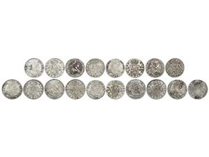 Charles IV - Lote 9 monedas 2 Reales. 1793, ... 