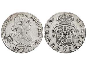 Charles IV - 4 Reales. 1791. MADRID. M.F. ... 