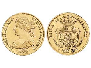 Elisabeth II - 100 Reales. 1860. BARCELONA. ... 