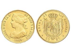 Elisabeth II - 10 Escudos. 1865. MADRID. ... 
