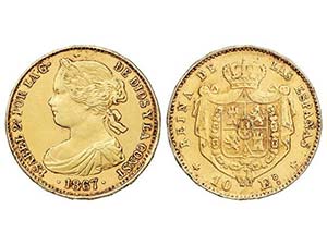 Elisabeth II - 10 Escudos. 1867. MADRID. ... 