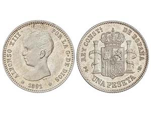 1 Peseta. 1891 (*18-91). P.G.-M. (Mínimas ... 