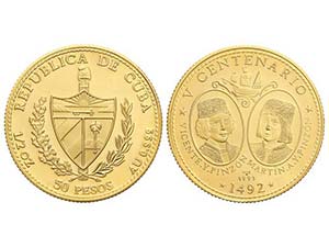 Cuba - 50 Pesos. 1991. 15,48 grs. AU. ... 