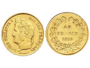 France - 40 Francos. 1838-A. LUIS FELIPE I. ... 