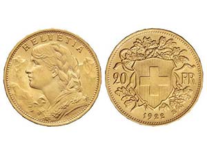 Switzerland - 20 Francos. 1922-B. BERNA. ... 