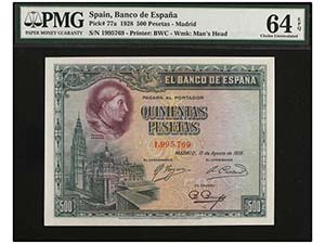 Spanish Banknotes - 500 Pesetas. 15 Agosto ... 