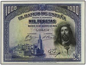 Spanish Banknotes - 1.000 Pesetas. 15 Agosto ... 