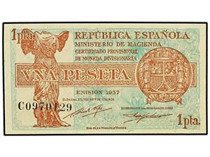 Spanish Banknotes - 1 Peseta. Emisión 1937. ... 