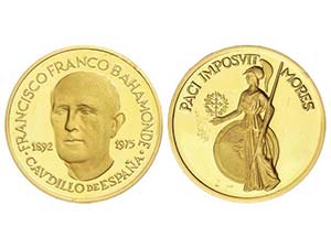 Francisco Franco. 1975. 7,01 grs. AU. Oro de ... 