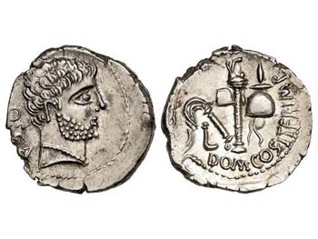 Denario. 38 a.C. DOMITIA. Cn. Domitius ... 