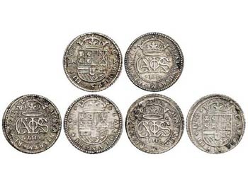 Charles III, Pretender - Lote 3 monedas 2 ... 