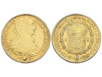 Charles III - 8 Escudos. 1775. MÉXICO. F.M. ... 