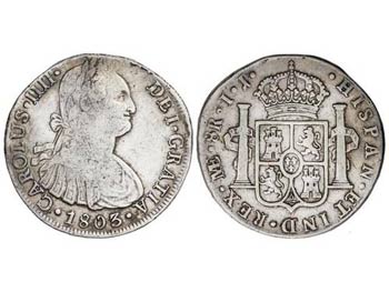 Charles IV - 8 Reales. 1803. LIMA. I.J. ... 