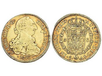 Charles IV - 8 Escudos. 1800. SANTIAGO. A.J. ... 