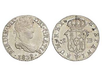 Ferdinand VII - 1/2 Real. 1832. SEVILLA. ... 