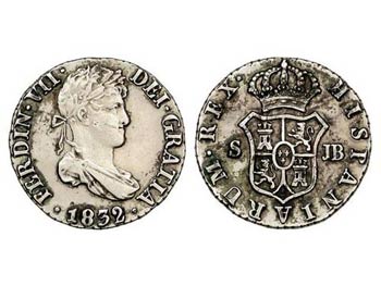 Ferdinand VII - 1/2 Real. 1832. SEVILLA. ... 