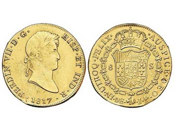 Ferdinand VII - 8 Escudos. 1817. LIMA. J.J. ... 