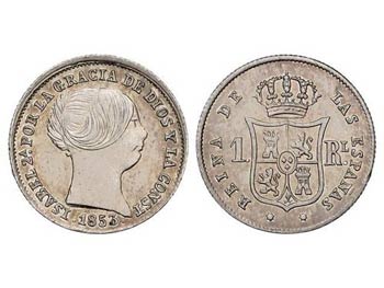 Elisabeth II - 1 Real. 1853. SEVILLA. 1,25 ... 