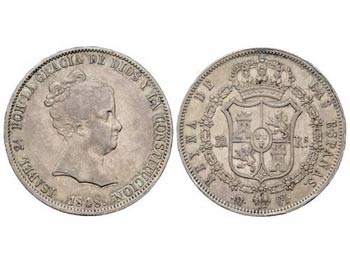 Elisabeth II - 20 Reales. 1848. MADRID. C.L. ... 