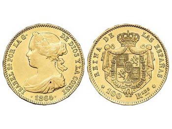 Elisabeth II - 100 Reales. 1864. MADRID. ... 
