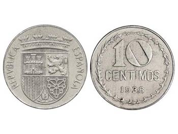10 Céntimos. 1938. Fe. RARA. AC-9. SC. 