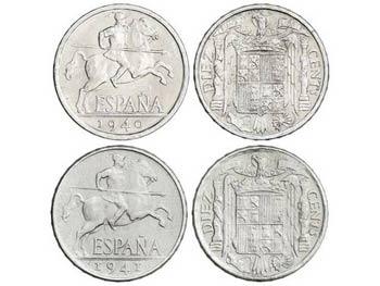 Lote 2 monedas 10 Céntimos. 1940 y 1941. ... 