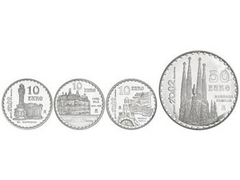 Juan Carlos I - Serie 4 monedas 10 (3) y 50 ... 
