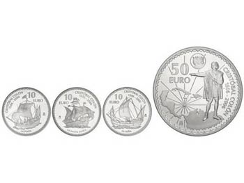 Juan Carlos I - Serie 4 monedas 10 (3) y 50 ... 