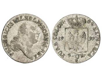 German States - 4 Groschen. 1797-E. PRUSIA. ... 