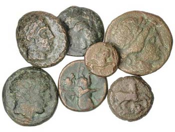 Ancient Greece - Lote 7 monedas AE 15 a AE ... 