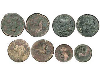 Celtiberian Coins - Lote 4 monedas As. ... 