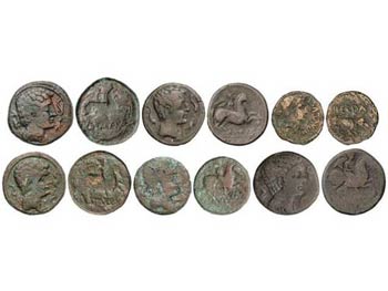 Celtiberian Coins - Lote 6 monedas As. ... 