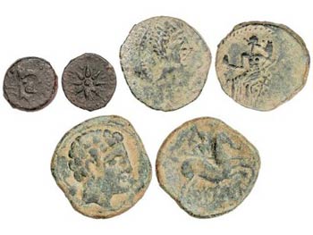 Celtiberian Coins - Lote 3 monedas Sextante ... 