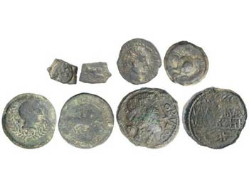 Celtiberian Coins - Lote 4 monedas 1/8 ... 
