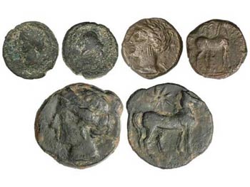 Celtiberian Coins - Lote 5 monedas 1/4, 1/2 ... 