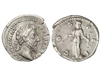 Roman Coins - Lote 4 monedas Denario. MARCO ... 