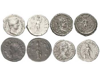 Roman Coins - Lote 4 monedas Denario (3) y ... 