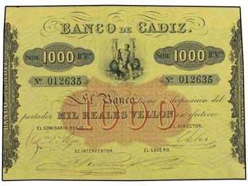 Spanish Banknotes - 1.000 Reales ... 