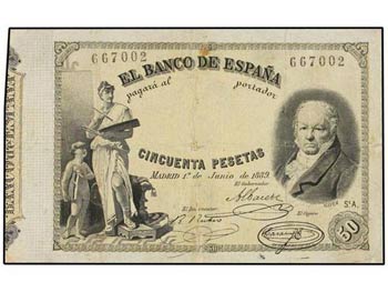 Spanish Banknotes - 50 Pesetas. 1 Junio ... 