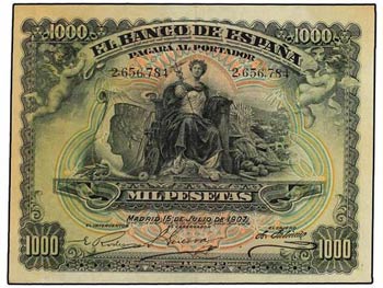 Spanish Banknotes - 1.000 Pesetas. 15 Julio ... 