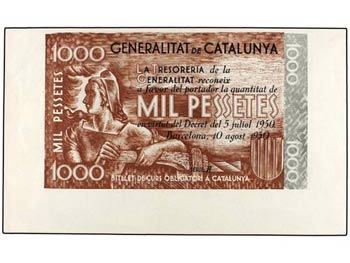 Spanish Civil War - Prueba de Imprenta 1.000 ... 