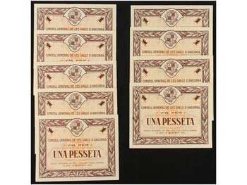Lote 9 billetes 1 Pesseta. 19 Desembre 1936. ... 