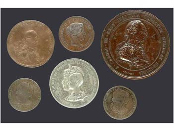 Lote 6 medallas. 1796 a 1888. CARLOS IV, ... 