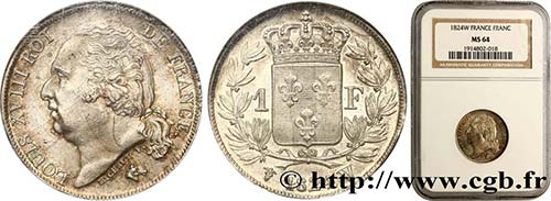 LOUIS XVIII Type : 1 franc Louis ... 