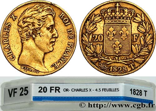 CHARLES X Type : 20 francs or ... 