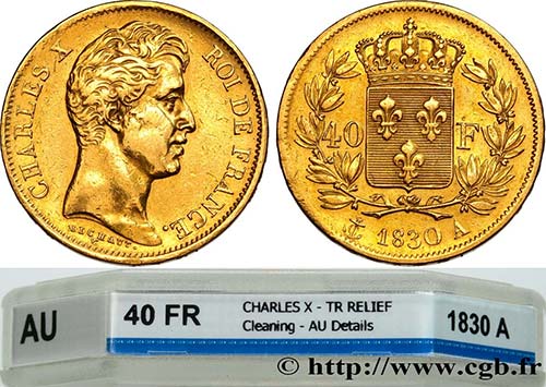 CHARLES X Type : 40 francs or ... 