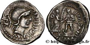 POMPEY THE YOUNGER Type : Denier  Date : c. ... 