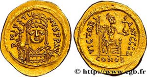 JUSTIN II Type : Solidus  Date : 567-578  ... 
