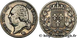 LOUIS XVIII Type : 5 francs Louis XVIII, ... 