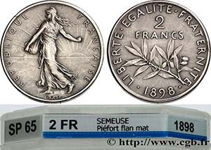 III REPUBLIC Type : Piéfort 2 francs ... 